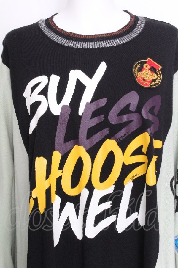 画像5: ヴィヴィアンウエストウッド MAN 中古 / BUY LESS CHOOSE WELL スウェット 00 黒ｘグリーン  S-26-08-16-047-ts-HR-ZS (5)