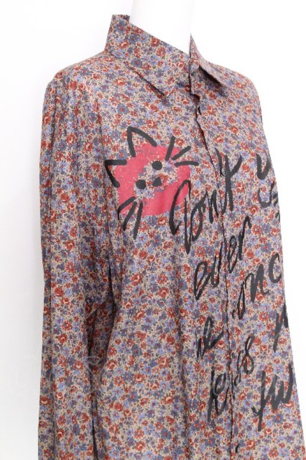 画像3: ヴィヴィアンウエストウッド MAN 中古 / KISS ME KITTY FLORETS ビッグクラシックシャツ  ベージュ  S-26-08-16-048-bl-AS-ZS (3)
