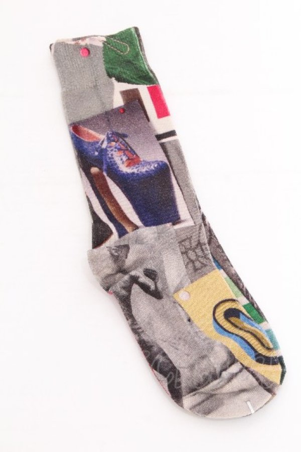 画像2: ヴィヴィアンウエストウッド 中古 / MOODBOARD PRINTソックス   S-26-08-16-002-gd-AS-ZS (2)