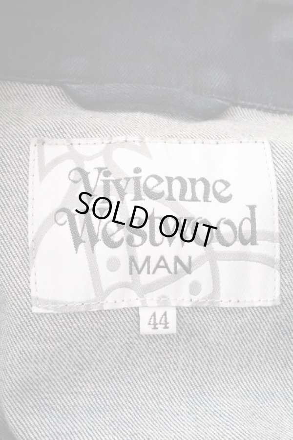 画像4: ヴィヴィアンウエストウッド MAN 中古 / ユニオンジャックZIPジャケット  ブラックデニム  S-26-09-06-051-jc-AS-ZS (4)