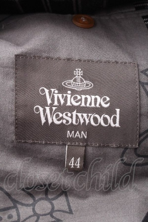 画像6: ヴィヴィアンウエストウッド MAN 中古 / SU/チェック柄セットアップ 44 グレーｘ黒  S-26-09-06-054-jc-AS-ZS (6)
