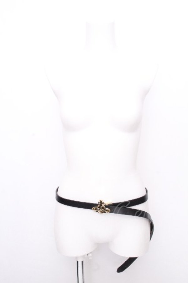 画像5: ヴィヴィアンウエストウッド 中古 / シンラインバックルベルト  黒ｘゴールド  S-26-09-06-019-gd-AS-ZS (5)