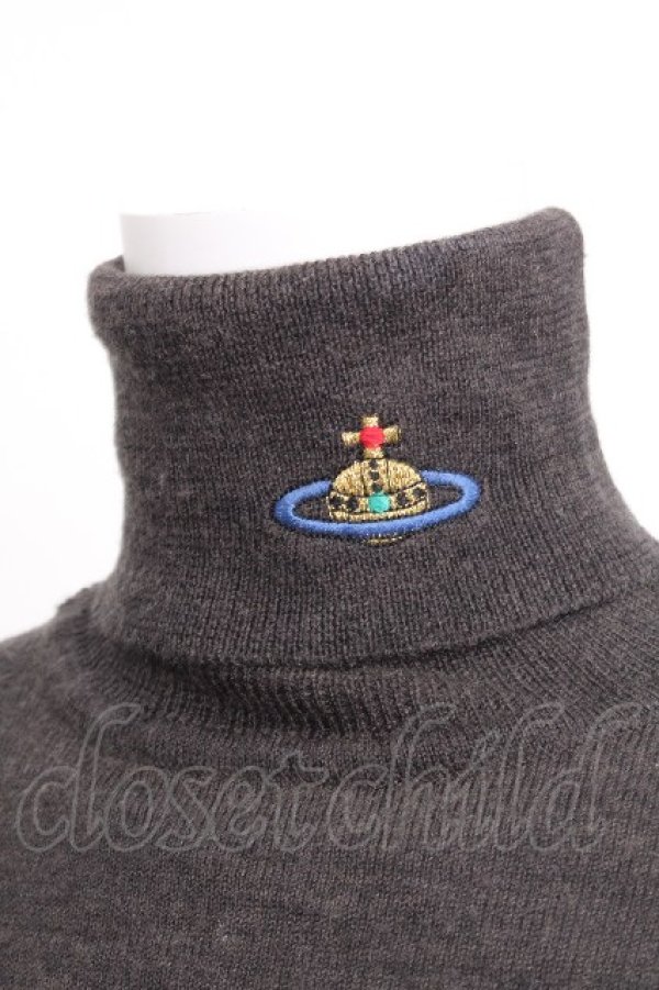 画像3: ヴィヴィアンウエストウッド MAN 中古 / カラーオーブ刺繍ニット  グレー  S-26-09-13-020-to-AS-ZS (3)