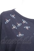 画像3: ANGLOMANIA 中古 / オーブ刺繍Tシャツ M 紺  S-26-09-13-026-ts-AS-ZS (3)