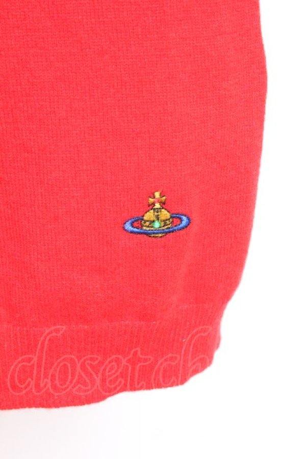 画像3: ヴィヴィアンウエストウッド 中古 / オーブ刺繍ニットスカート S 赤  S-26-09-13-040-sk-AS-ZS (3)
