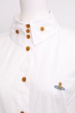 画像3: ヴィヴィアンウエストウッド 中古 / カラーオーブ刺繍高襟シャツ 44 白  S-26-09-13-002-bl-AS-ZS (3)