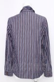 画像3: ヴィヴィアンウエストウッド 中古 / タイフロントレジメンシャツ 2 紺  S-26-10-04-005-bl-AS-ZS (3)
