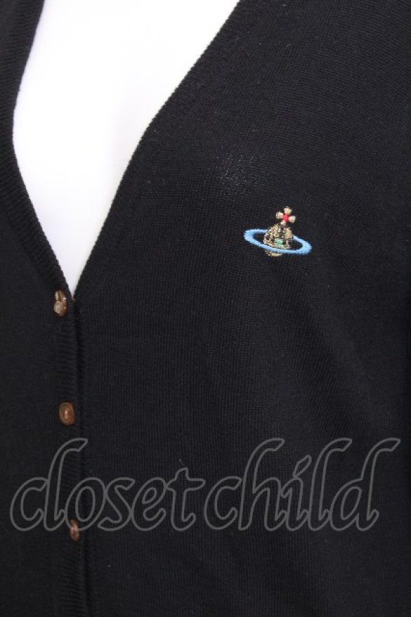 画像3: ヴィヴィアンウエストウッド 中古 / カラーオーブ刺繍カーディガン L 黒  S-26-10-04-009-to-AS-ZS (3)