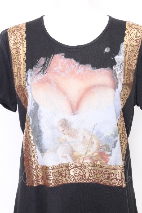画像3: ヴィヴィアンウエストウッド 中古 / 額縁サラバストプリントTシャツ L 黒  S-26-10-04-010-bl-AS-ZS (3)