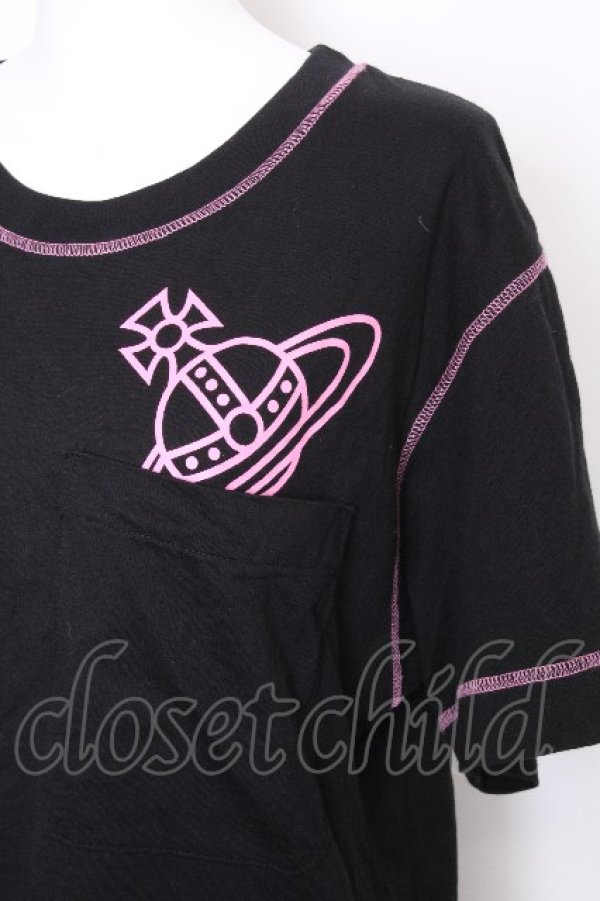画像3: ヴィヴィアンウエストウッド MAN 中古 / COLOR PEEK ORB POCKET RELAX T-SHIRT  黒ｘピンク  S-26-10-11-027-pa-AS-ZS (3)