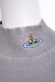 画像3: ヴィヴィアンウエストウッド 中古 / カラーオーブ刺繍ハイネックニット M グレー  S-26-10-11-032-op-AS-ZS (3)