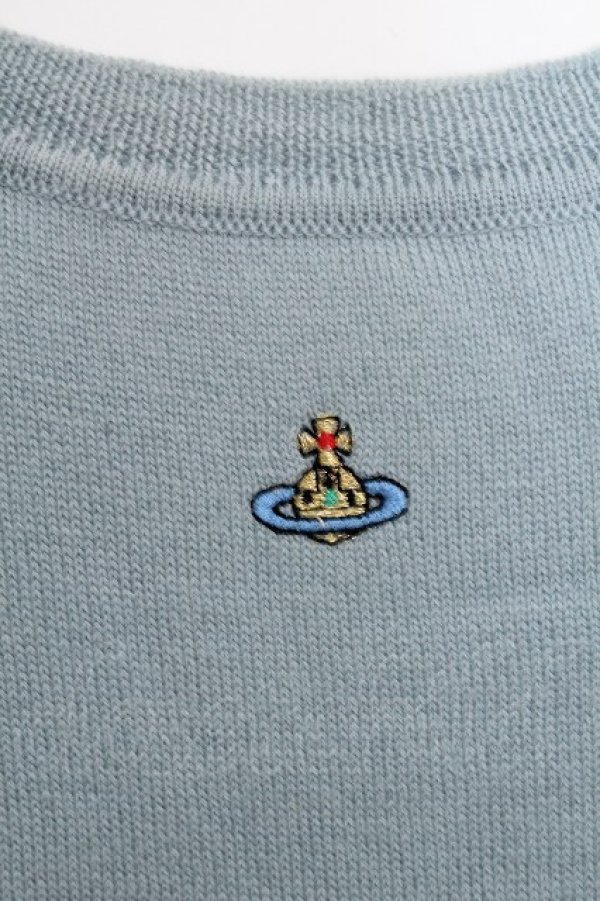画像3: ヴィヴィアンウエストウッド 中古 / オーブ刺繍ニット S サックス  S-26-10-11-033-to-AS-ZS (3)