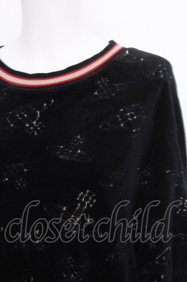 画像3: ヴィヴィアンウエストウッド 中古 / オーブ総柄ベロアスウェット 00 黒  S-26-10-11-039-to-AS-ZS (3)
