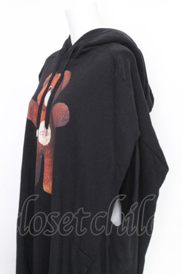 画像3: ヴィヴィアンウエストウッド 中古 / OLD TEDDYノースリーブフーディワンピース 00 黒  S-26-10-11-042-ba-AS-ZS (3)