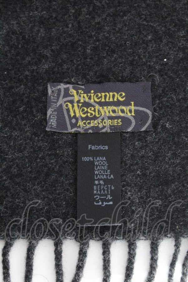 画像3: ヴィヴィアンウエストウッド 中古 / ロゴ刺繍マフラー  グレー  S-26-10-11-009-gd-AS-ZS (3)