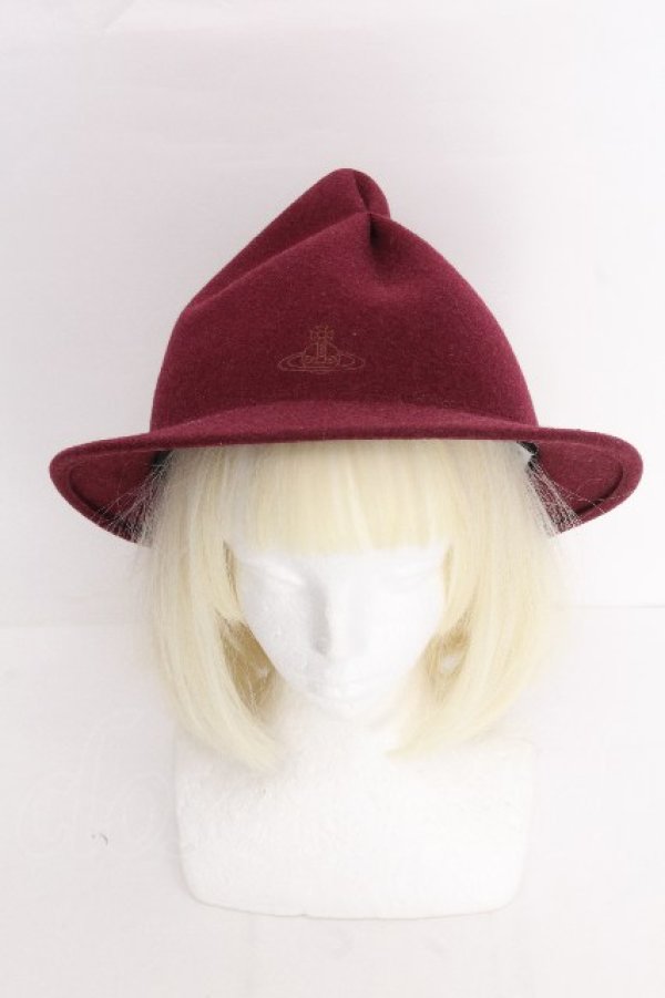 画像2: ヴィヴィアンウエストウッド 中古 / マウンテンハット  ワイン  S-26-10-11-013-ha-AS-ZS (2)