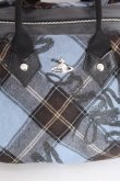画像4: ヴィヴィアンウエストウッド 中古 / vivienne's タータンバッグ  サックスｘ黒  S-26-10-11-022-ba-AS-ZS (4)