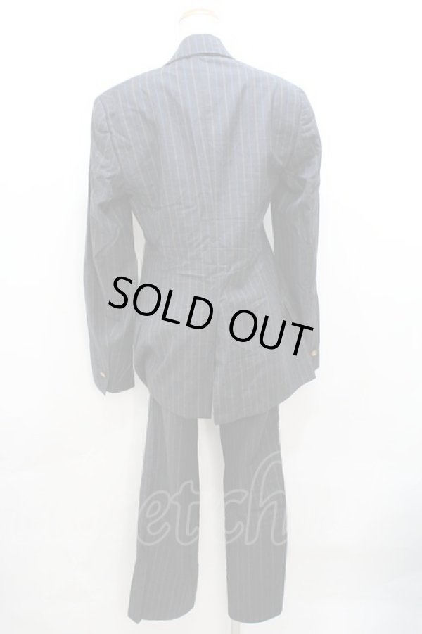 画像2: ヴィヴィアンウエストウッド MAN 中古 / ピンストライプセットアップ    46/46 ダークグレー  Y-23-10-25-041-jc-SZ-ZH (2)