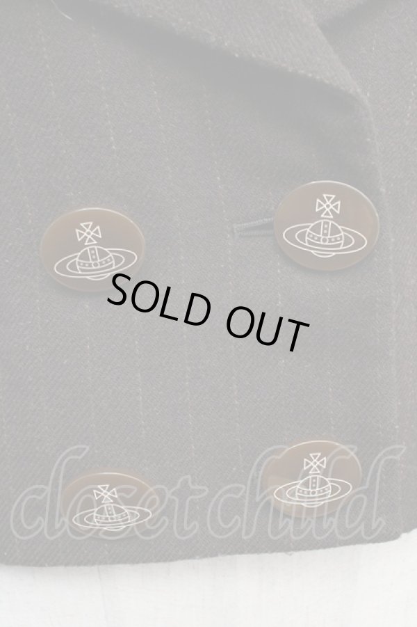 画像3: ヴィヴィアンウエストウッド 中古 / /ストライプジャケット    3 ブラウン  Y-24-01-31-024-jc-SZ-ZY (3)