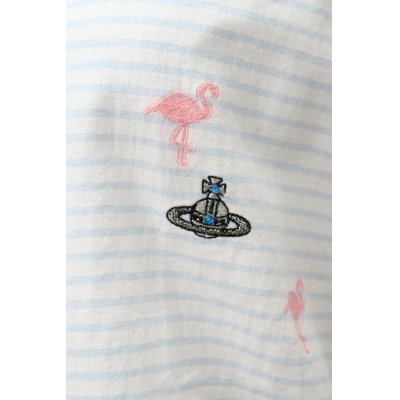 画像3: 【USED】Vivienne Westwood MAN //フラミンゴ刺繍ストライプシャツ ヴィヴィアンウエストウッド ビビアン46 ブルー 【中古】 Y-24-03-13-037-bl-SZ-ZY