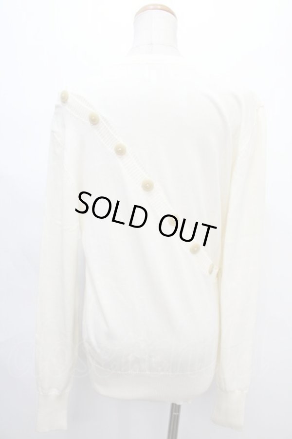 画像2: ヴィヴィアンウエストウッド 中古 / オーブ&ドクロ刺繍パズルニット M オフ白  Y-24-06-30-031-to-SZ-ZY (2)