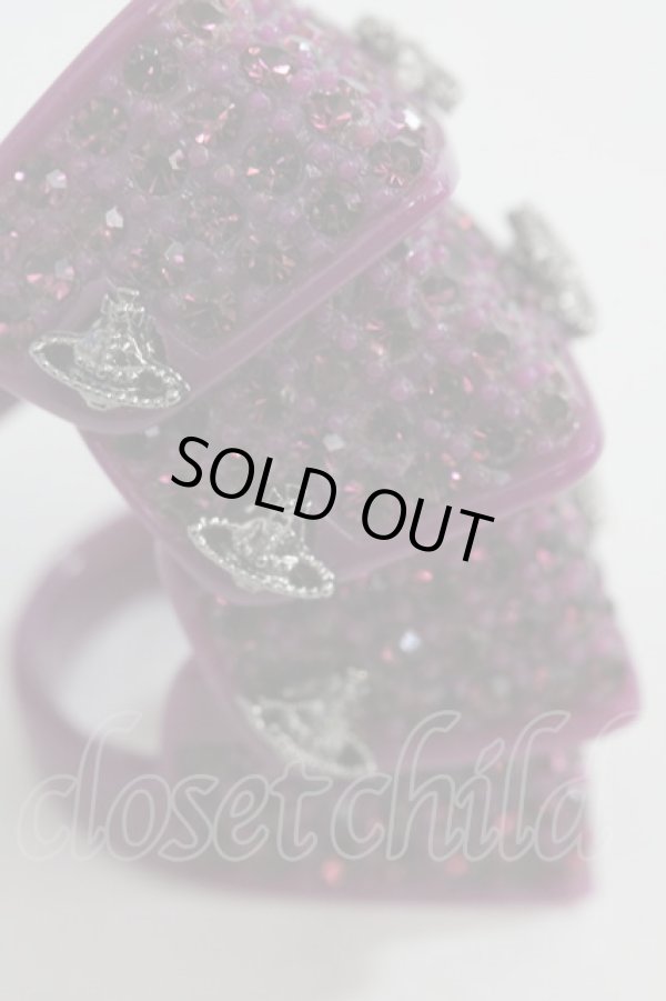画像3: ヴィヴィアンウエストウッド 中古 / PESIN PAVE ARMOUR RING L パープル  Y-24-07-14-005-rg-SZ-ZY (3)