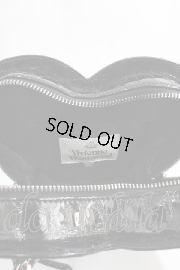 画像4: ヴィヴィアンウエストウッド 中古 / ARCHIVE ORBハートハンドバッグ  黒xオーロラ  Y-24-07-14-014-ba-SZ-ZY (4)