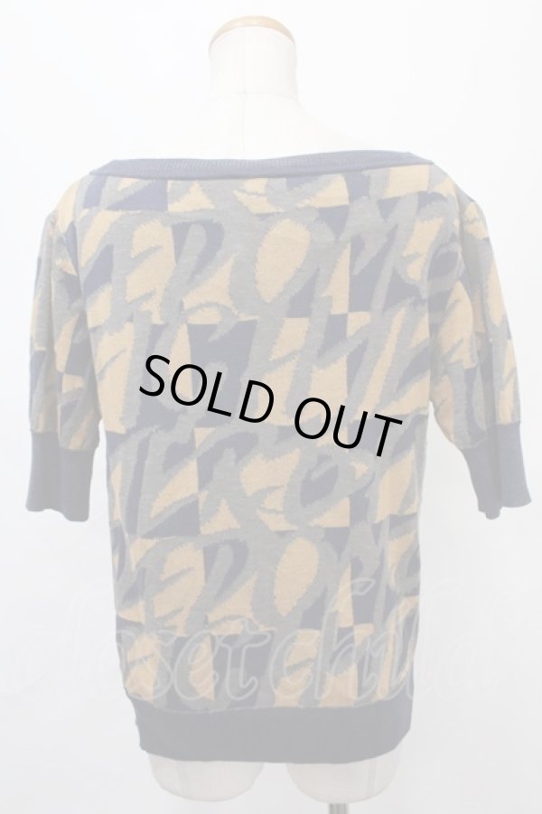 画像2: ヴィヴィアンウエストウッド 中古 / /総柄半袖ニット 2 ネイビー  Y-24-09-11-031-to-SZ-ZH (2)