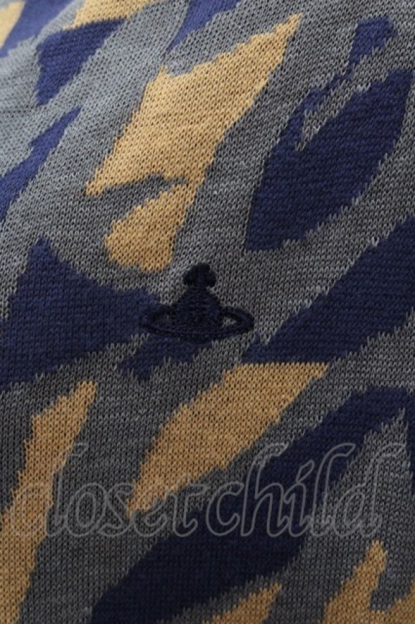 画像3: ヴィヴィアンウエストウッド 中古 / /総柄半袖ニット 2 ネイビー  Y-24-09-11-031-to-SZ-OS (3)