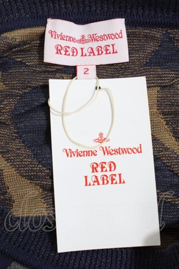 画像4: ヴィヴィアンウエストウッド 中古 / /総柄半袖ニット 2 ネイビー  Y-24-09-11-031-to-SZ-OS (4)