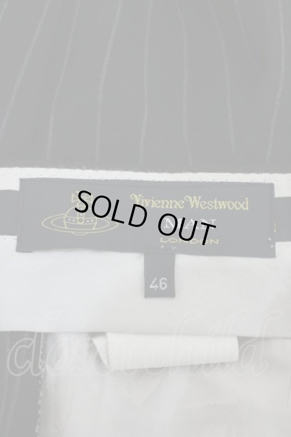 画像6: ヴィヴィアンウエストウッド MAN 中古 / ストライプスーツ ジャケット・パンツ46 黒  Y-24-09-11-038-su-SZ-ZY (6)