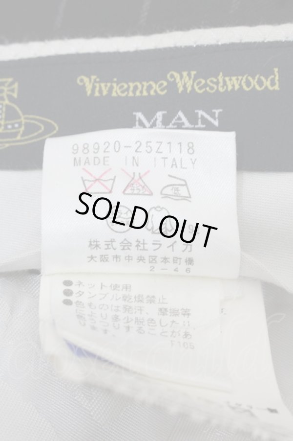 画像7: ヴィヴィアンウエストウッド MAN 中古 / ストライプスーツ ジャケット・パンツ46 黒  Y-24-09-11-038-su-SZ-ZY (7)