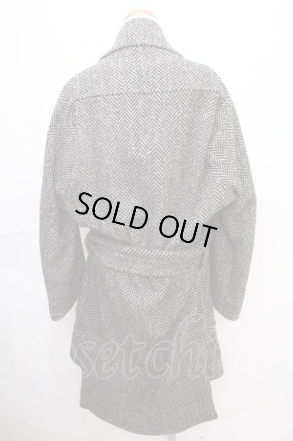 画像2: ANGLOMANIA 中古 / ヘリンボーンコート 40 黒ｘブラウン  Y-24-10-30-054-co-AS-ZH (2)