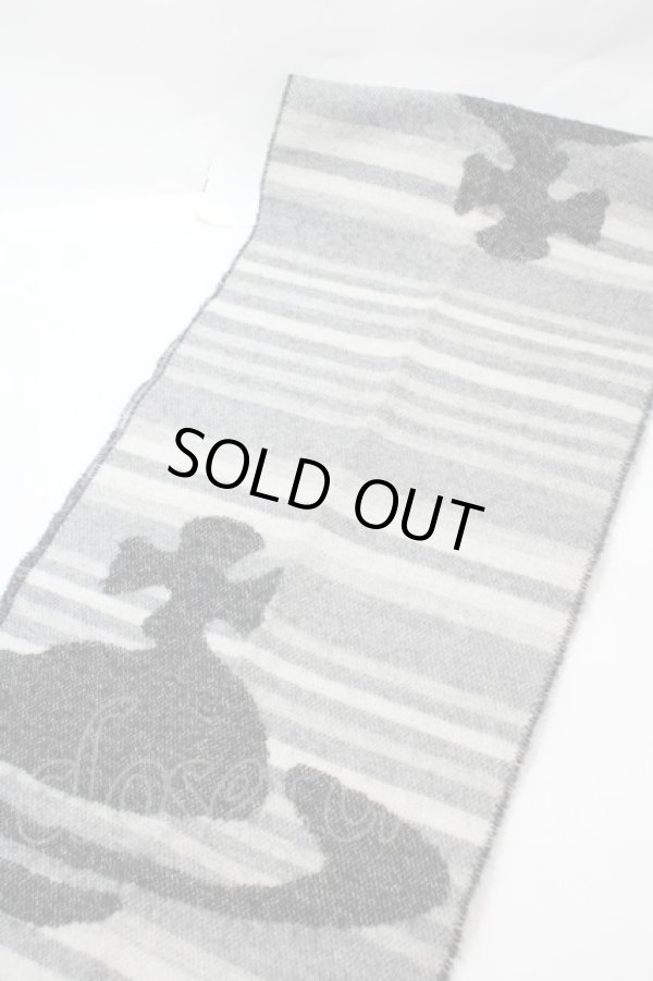 画像2: ヴィヴィアンウエストウッド / ウール混マフラー  グレー  Y-25-01-26-052-gd-SZ-ZY (2)