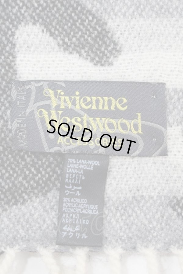 画像3: ヴィヴィアンウエストウッド / ウール混マフラー  グレー  Y-25-01-26-052-gd-SZ-ZY (3)