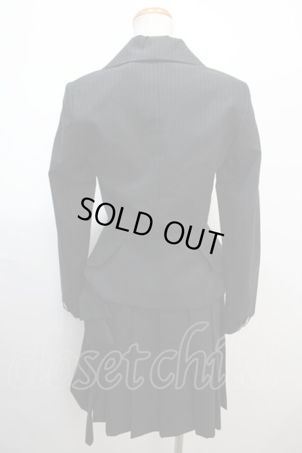 画像2: ヴィヴィアンウエストウッド / ストライプセットアップスーツ 2(S) ブラック  Y-25-01-26-068-op-SZ-OS (2)