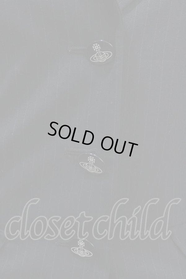 画像3: ヴィヴィアンウエストウッド / ストライプセットアップスーツ 2(S) ブラック  Y-25-01-26-068-op-SZ-OS (3)