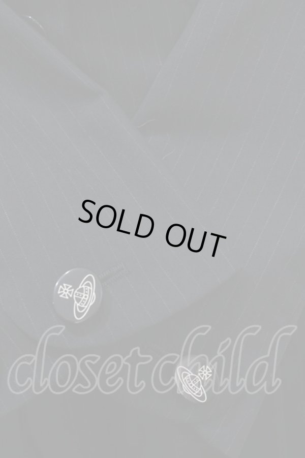 画像4: ヴィヴィアンウエストウッド / ストライプセットアップスーツ 2(S) ブラック  Y-25-01-26-068-op-SZ-OS (4)