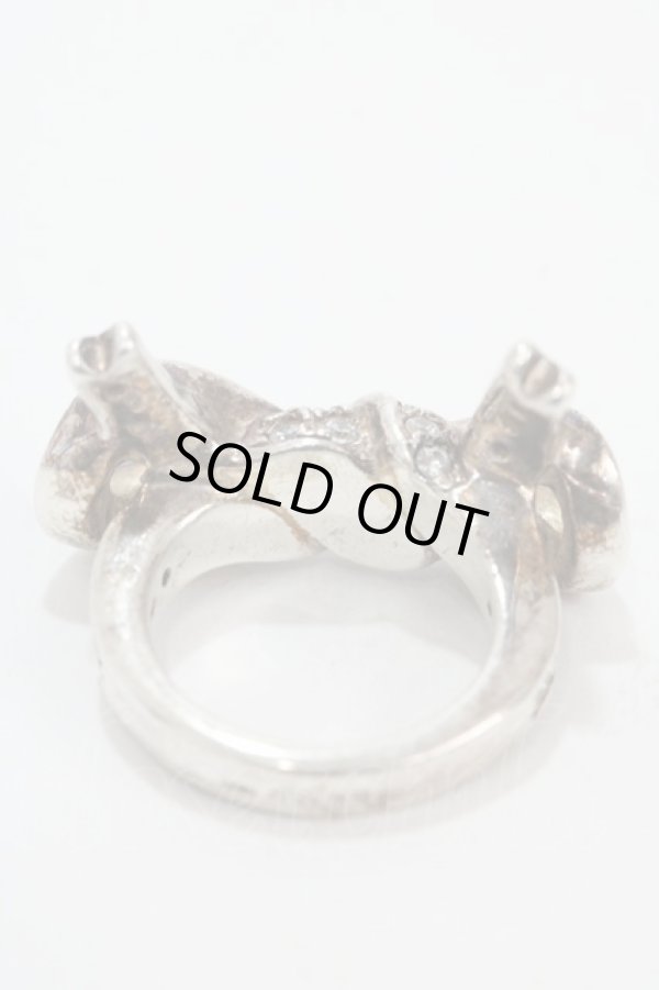 画像4: ヴィヴィアンウエストウッド / pave bow ring XS シルバー  Y-25-01-26-014-ac-SZ-ZY (4)