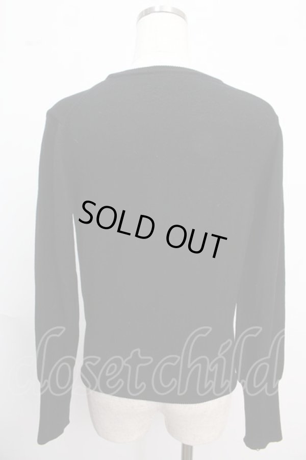 画像2: ヴィヴィアンウエストウッド 中古 / カラーオーブ刺繍ニットカーディガン M 黒  Y-25-02-19-054-to-SZ-ZY (2)