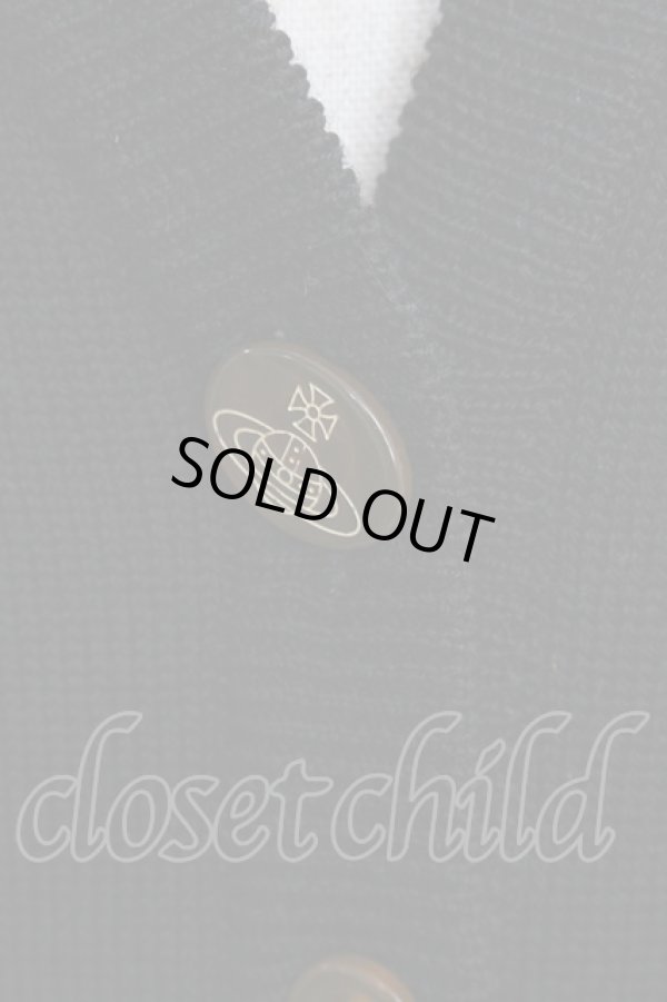 画像4: ヴィヴィアンウエストウッド 中古 / カラーオーブ刺繍ニットカーディガン M 黒  Y-25-02-19-054-to-SZ-ZY (4)