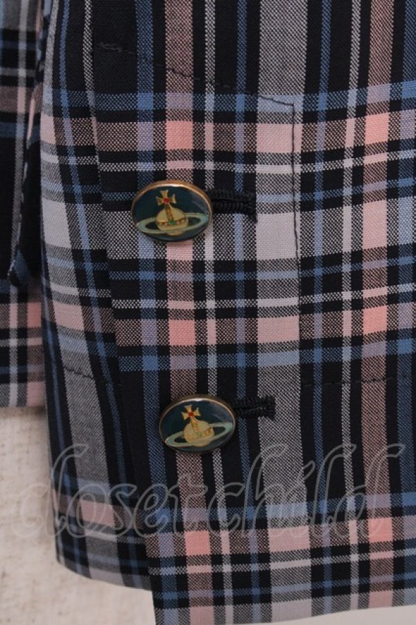 画像3: ヴィヴィアンウエストウッド 中古 / エナメルオーブボタンジャケット 38 ネイビー  Y-25-02-19-063-jc-SZ-ZS (3)