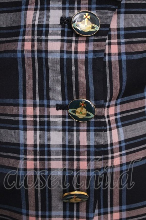 画像4: ヴィヴィアンウエストウッド 中古 / エナメルオーブボタンジャケット 38 ネイビー  Y-25-02-19-063-jc-SZ-ZS (4)