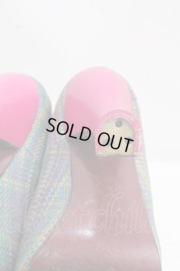 画像6: ヴィヴィアンウエストウッド 中古 / ツイードタータンパンプス 37 1/2 グリーン  Y-25-02-19-022-sh-SZ-ZH (6)