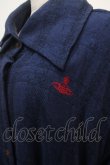 画像3: ヴィヴィアンウエストウッド 中古 / 単色オーブ刺繍チェック柄ウールワンピース 00 紺  Y-25-03-19-047-op-SZ-ZY (3)