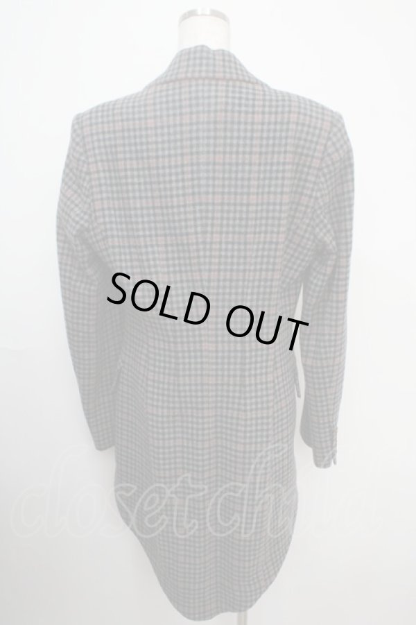 画像2: ヴィヴィアンウエストウッド MAN 中古 / チェック燕尾ジャケット 46 グレー  Y-25-03-19-053-jc-SZ-ZH (2)