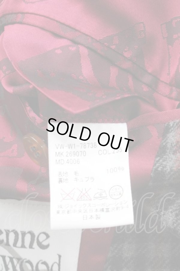 画像4: ヴィヴィアンウエストウッド MAN 中古 / チェック燕尾ジャケット 46 グレー  Y-25-03-19-053-jc-SZ-ZH (4)