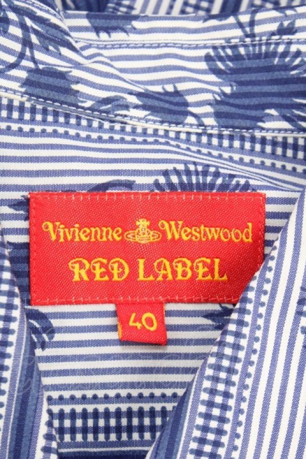 画像4: ヴィヴィアンウエストウッド 中古 / ストライプブラウス 40 ブルー  Y-25-03-19-018-bl-AS-ZS (4)