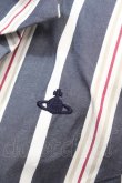 画像3: ヴィヴィアンウエストウッド 中古 / 単色オーブ刺繍マルチストライプブラウス 1 紺  Y-25-03-19-020-bl-SZ-ZY (3)