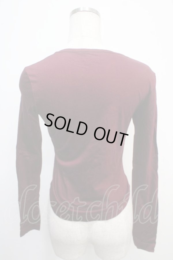 画像2: ヴィヴィアンウエストウッド 中古 / バロックオーブコルセットプリントロングスリーブカットソー 1 ワイン  Y-25-04-30-034-to-SZ-ZS (2)